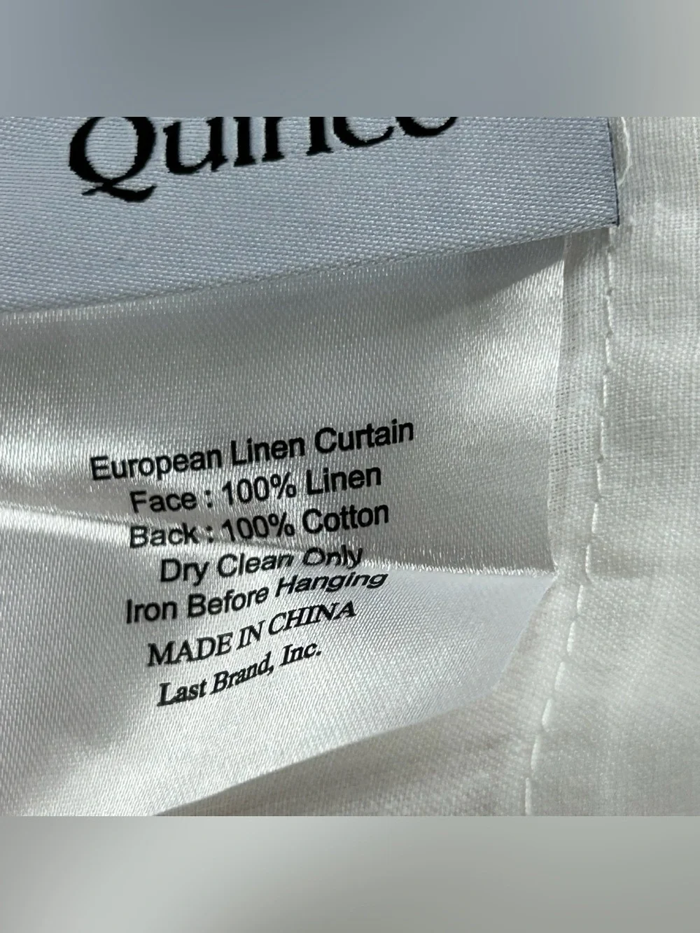 QUINCE Set Of 2 48x96 European Linen Curtains Cream 8808